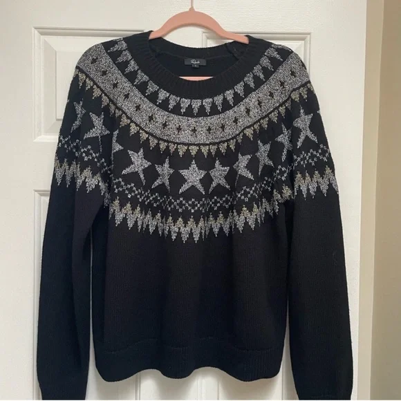 Rails Zoey Fair Isle Metallic Cotton & Wool Blend Sweater - Picture 7 of 7